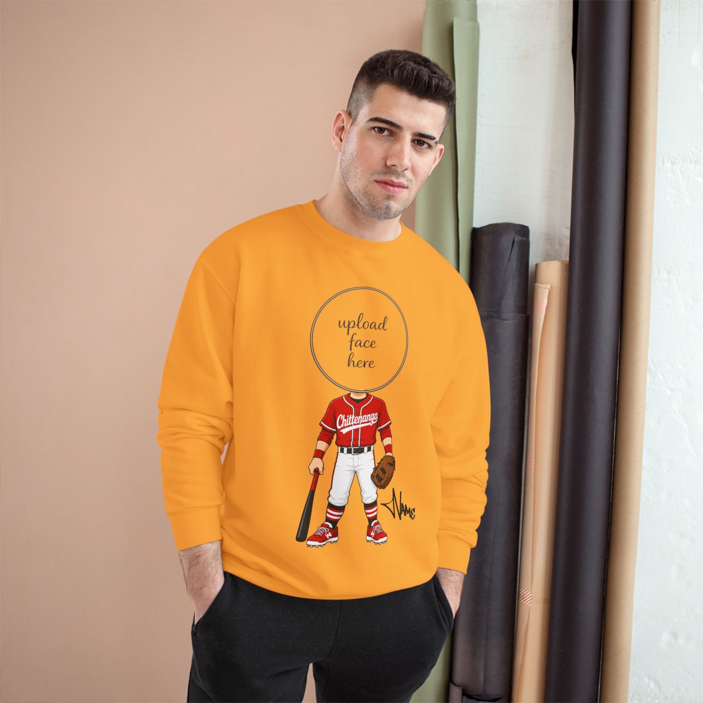 Chittenango Baseball Crewneck Sweatshirt (Light Skin Tone) - Champion Brand