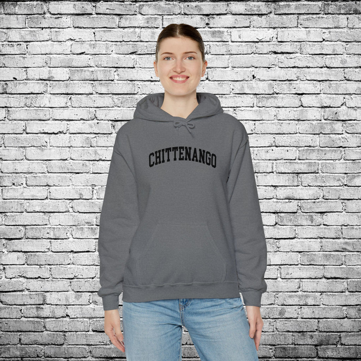 Chittenango Black Embroidered Hoodie