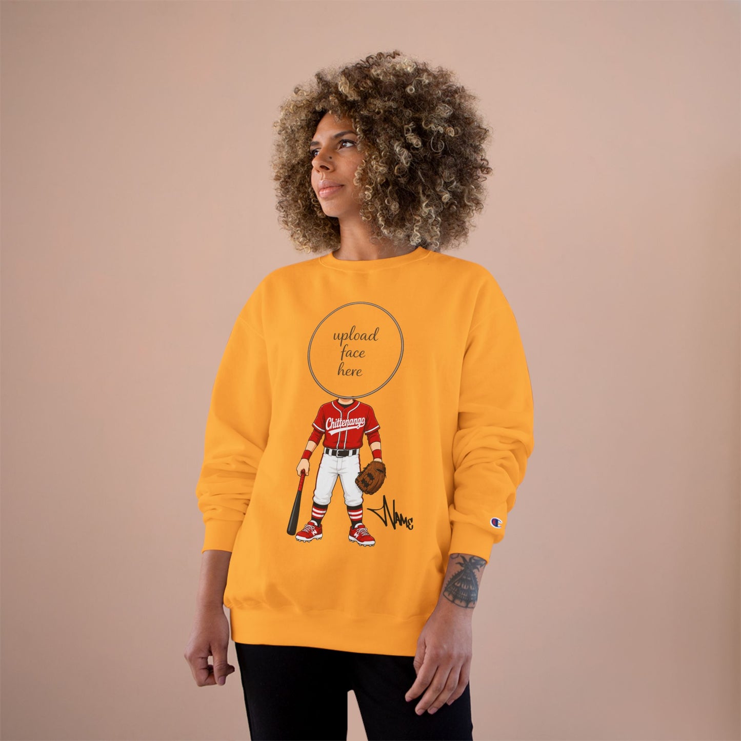 Chittenango Baseball Crewneck Sweatshirt (Light Skin Tone) - Champion Brand