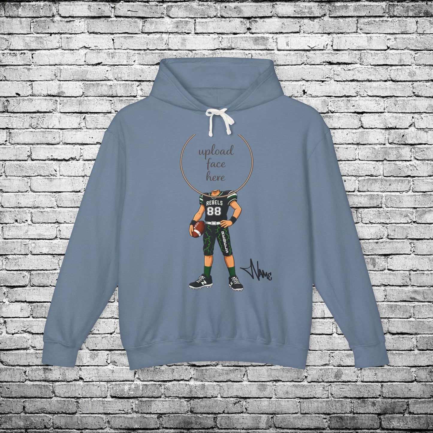 Rebels Football (Light Skin Tone) Custom Caricature Hoodie - Comfort Colors