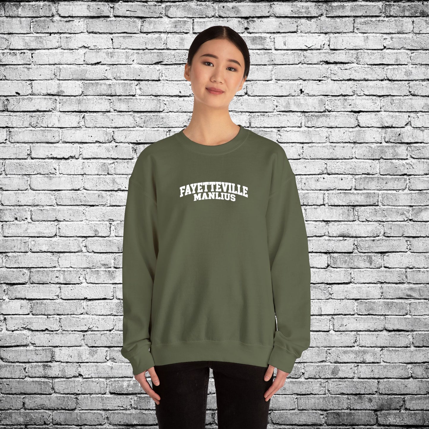 Fayetteville Manlius White Embroidered Sweatshirt
