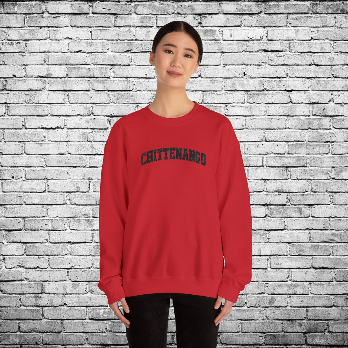 Chittenango Black Embroidered Sweatshirt