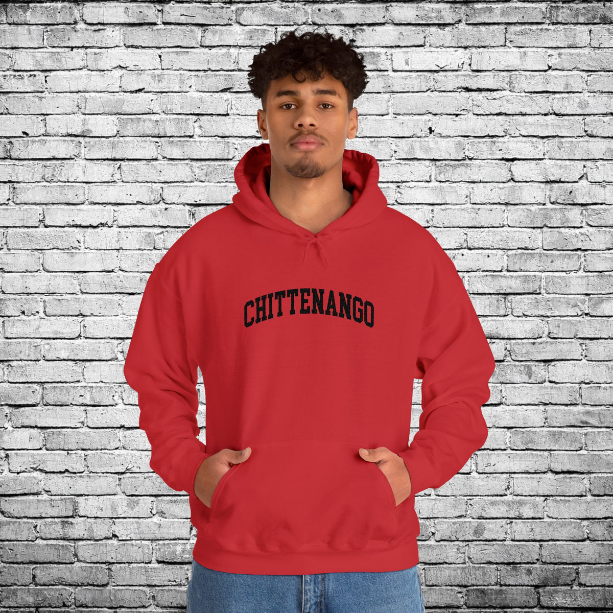 Chittenango Black Embroidered Hoodie