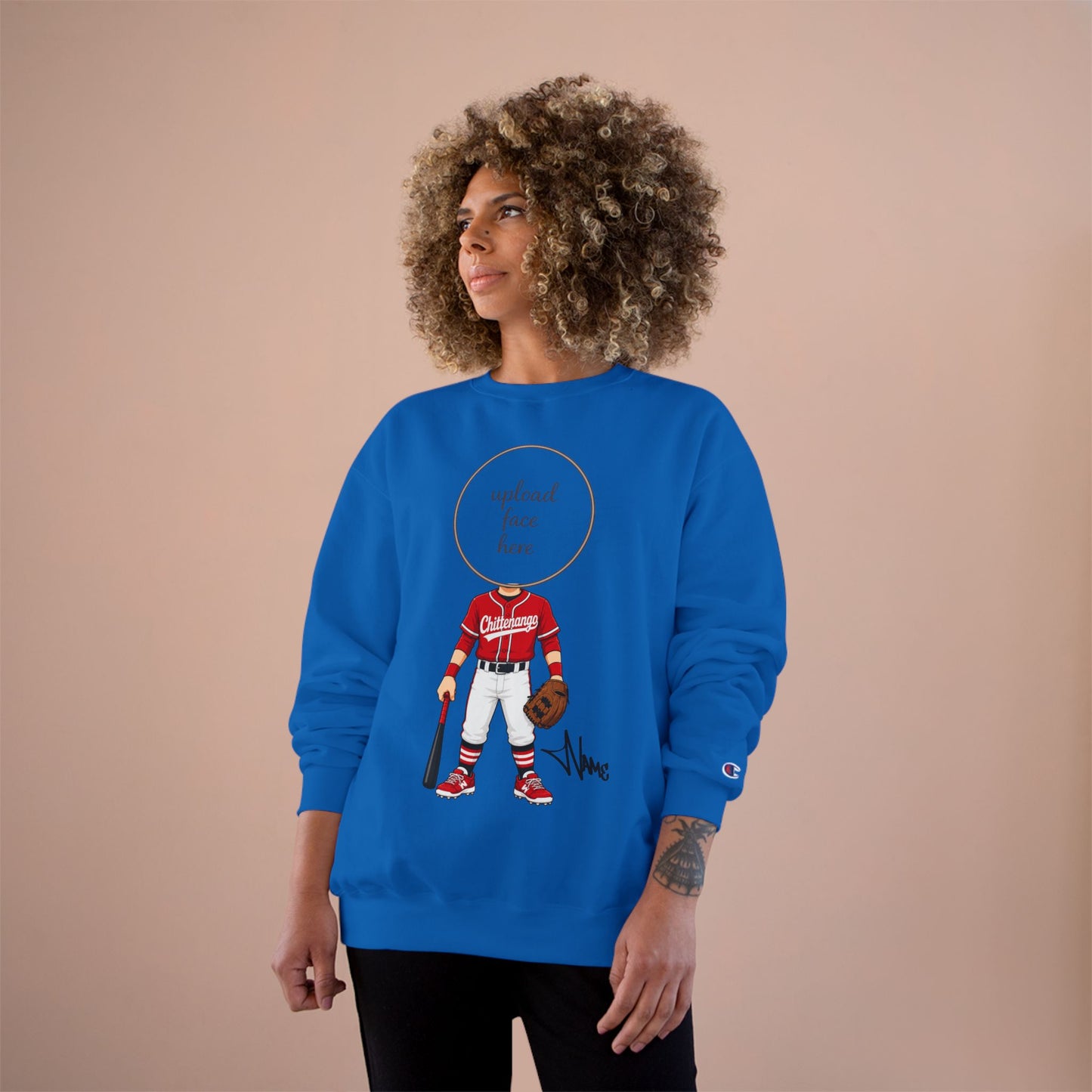 Chittenango Baseball Crewneck Sweatshirt (Light Skin Tone) - Champion Brand