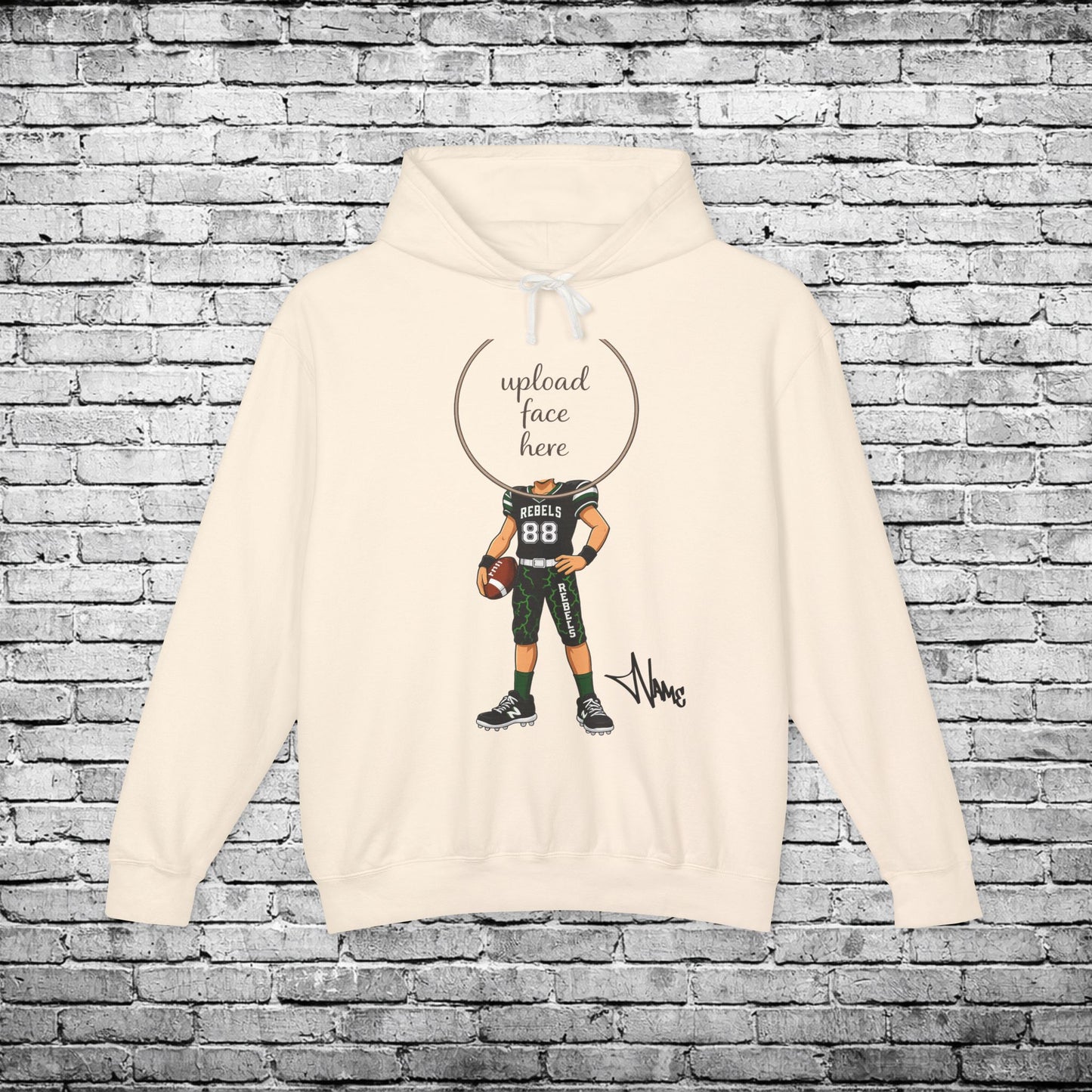 Rebels Football (Light Skin Tone) Custom Caricature Hoodie - Comfort Colors