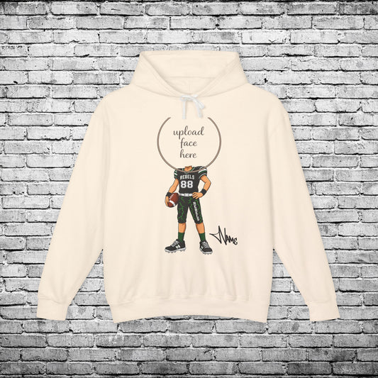 Rebels Football (Light Skin Tone) Custom Caricature Hoodie - Comfort Colors