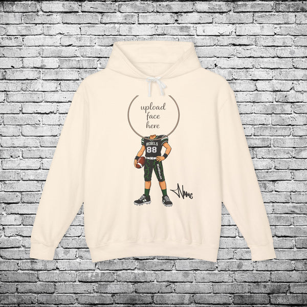 Rebels Football (Light Skin Tone) Custom Caricature Hoodie - Comfort Colors