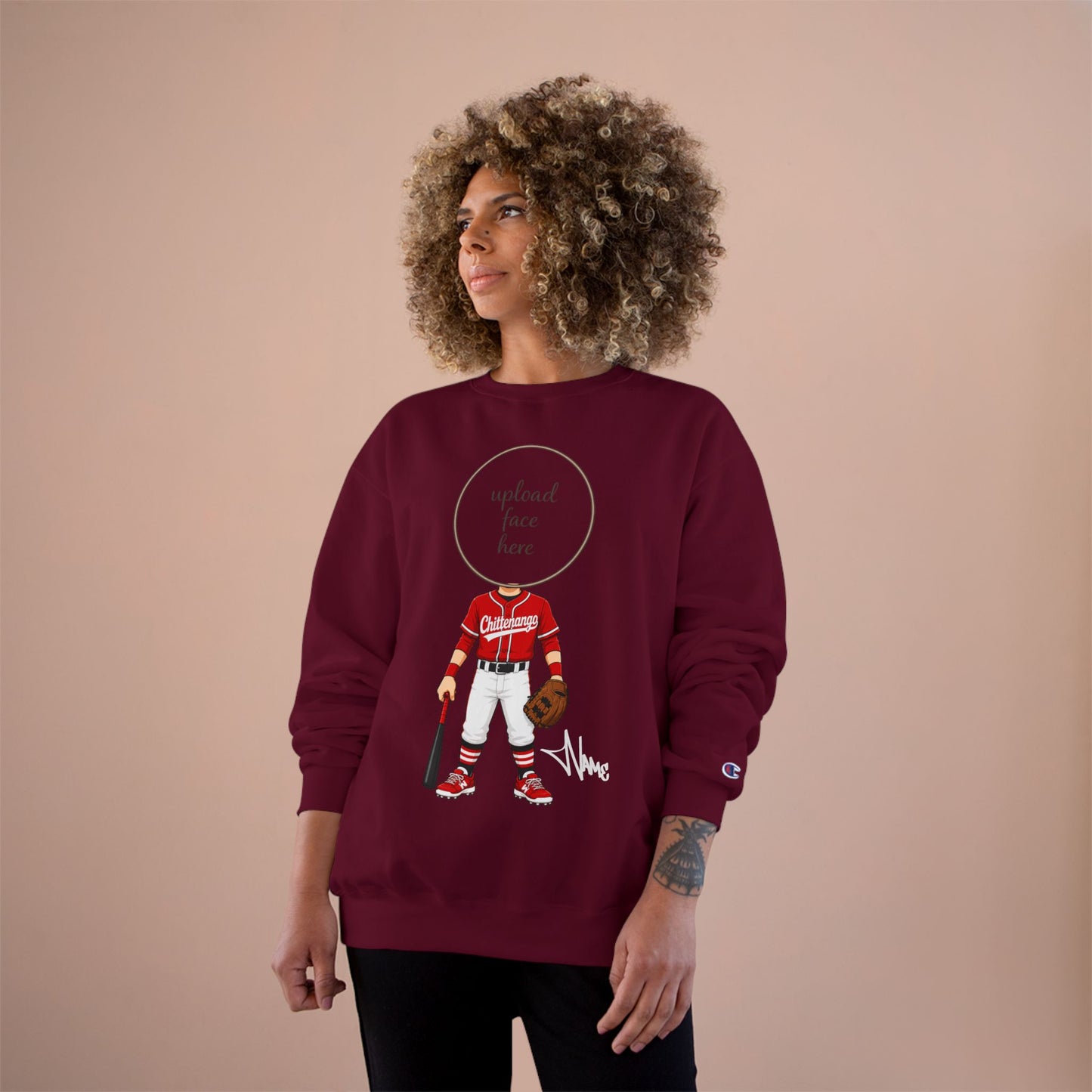 Chittenango Baseball Crewneck Sweatshirt (Light Skin Tone) - Champion Brand