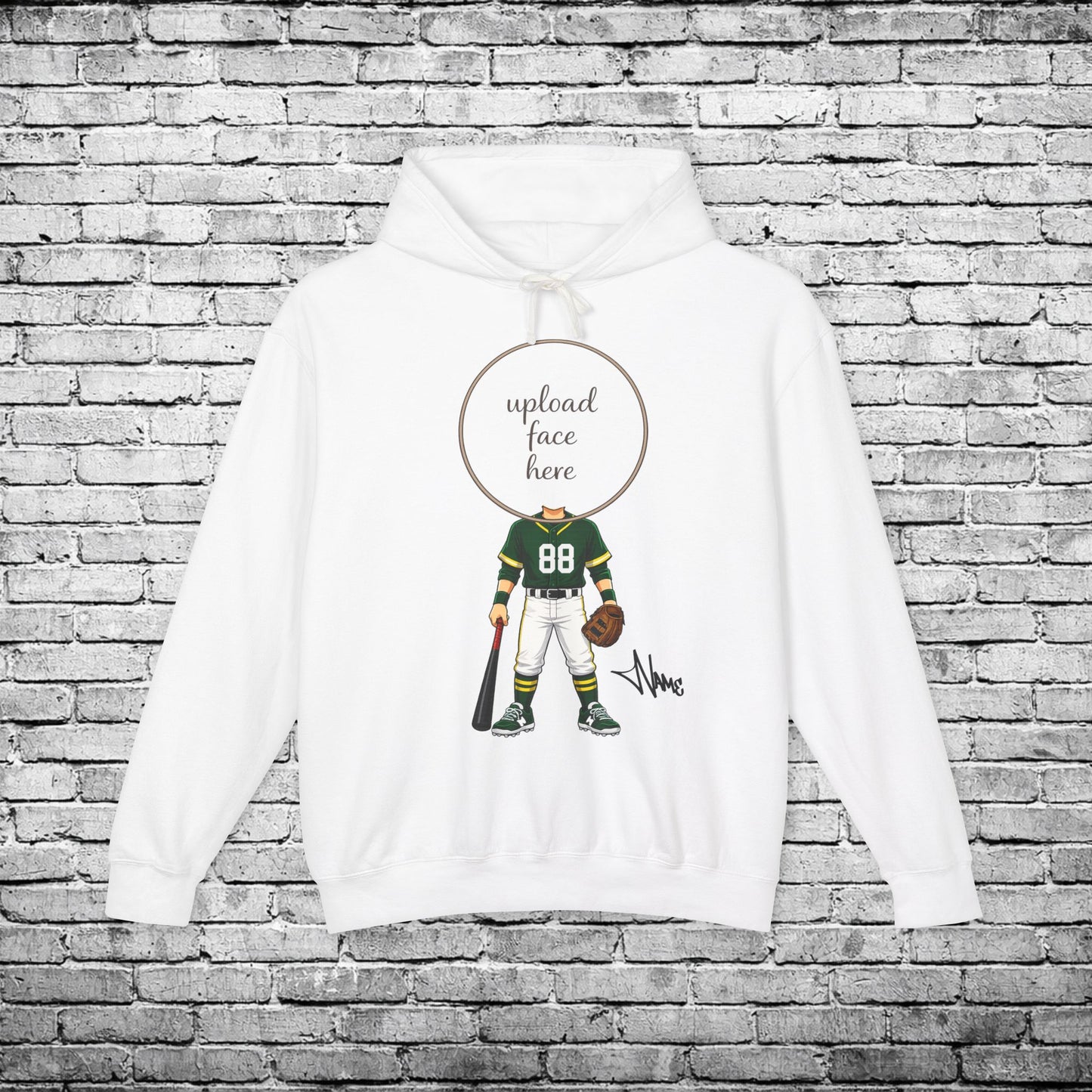 Zone Baseball (Light Skin Tone) Custom Caricature Hoodie