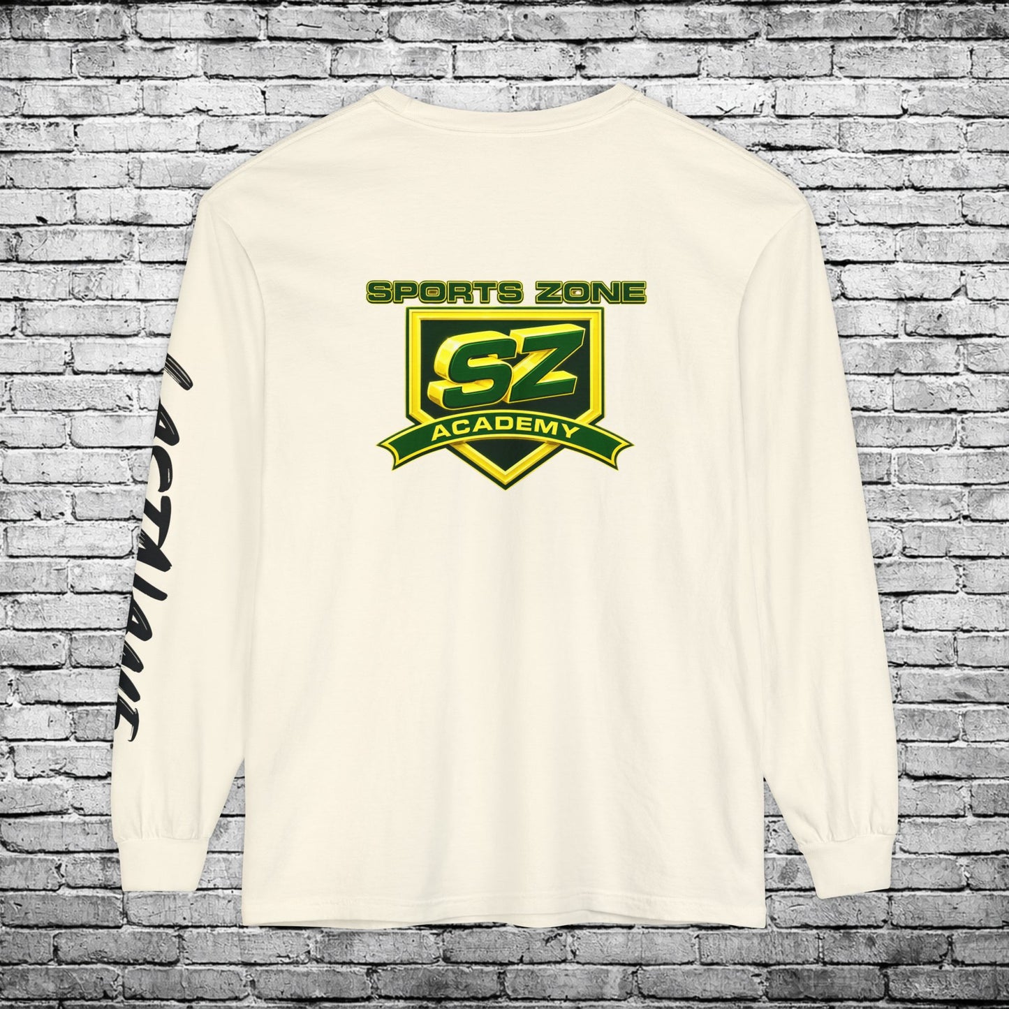 Sports Zone Custom Name and Number (Black & White) Long Sleeve T - Comfort Colors