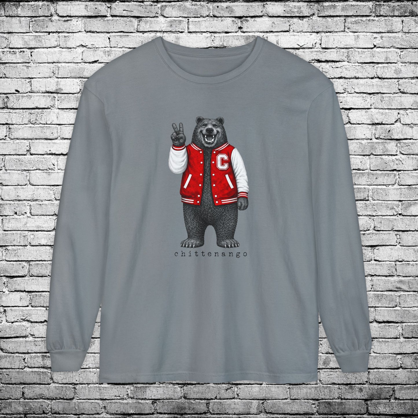 Chittenango Peace Bear Long Sleeve T - Comfort Colors Brand