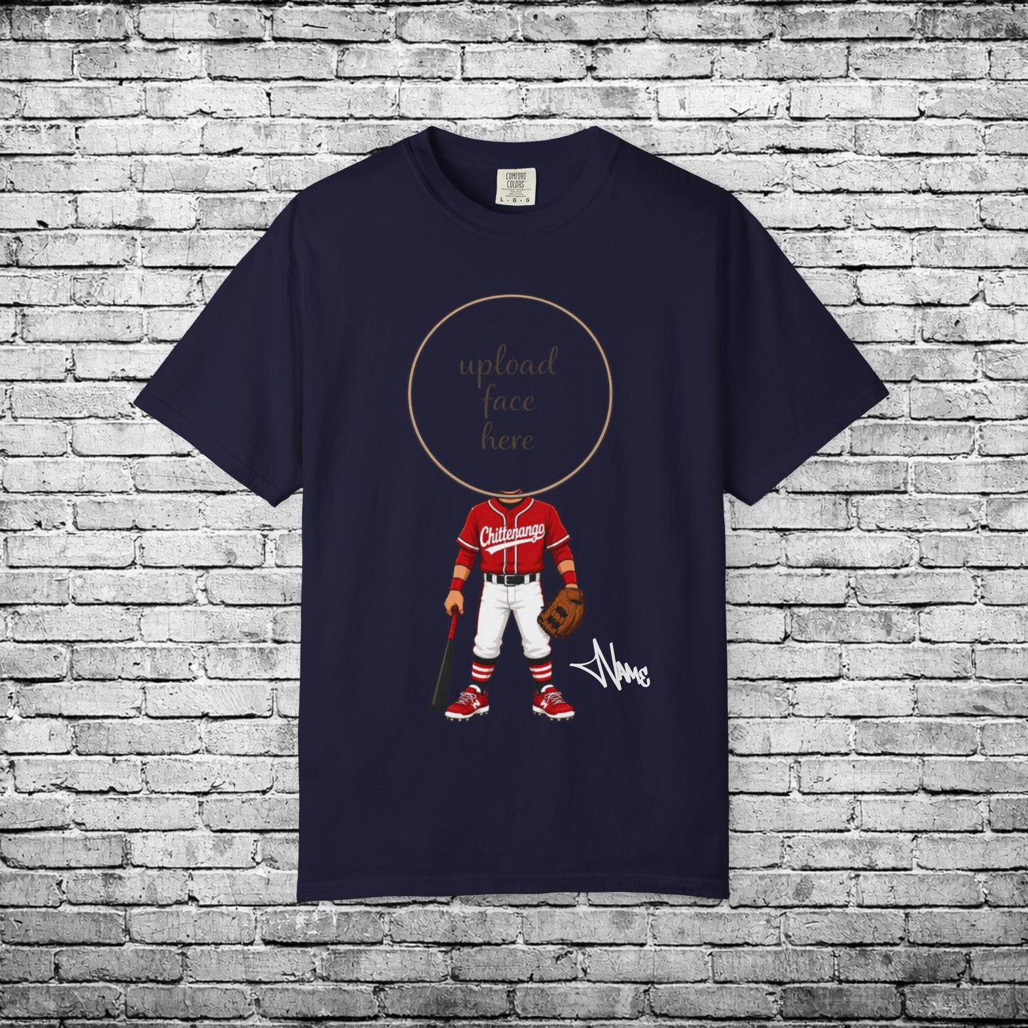 Chittenango Baseball (Medium Skin Tone) Custom Caricature T - Comfort Colors Brand