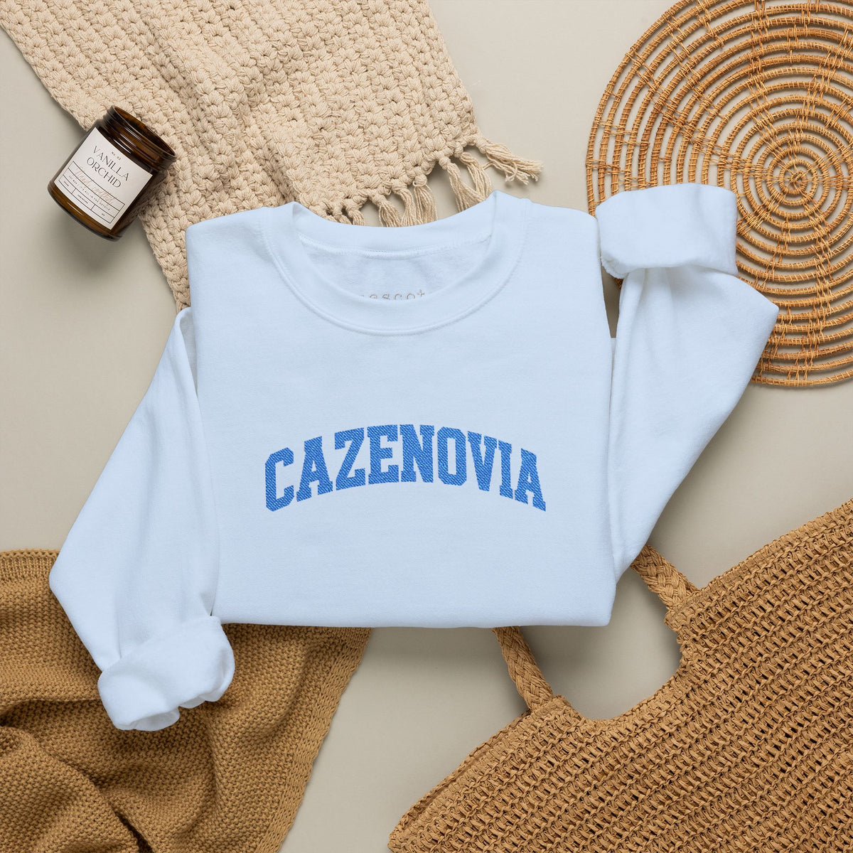 Cazenovia Blue Embroidered Sweatshirt