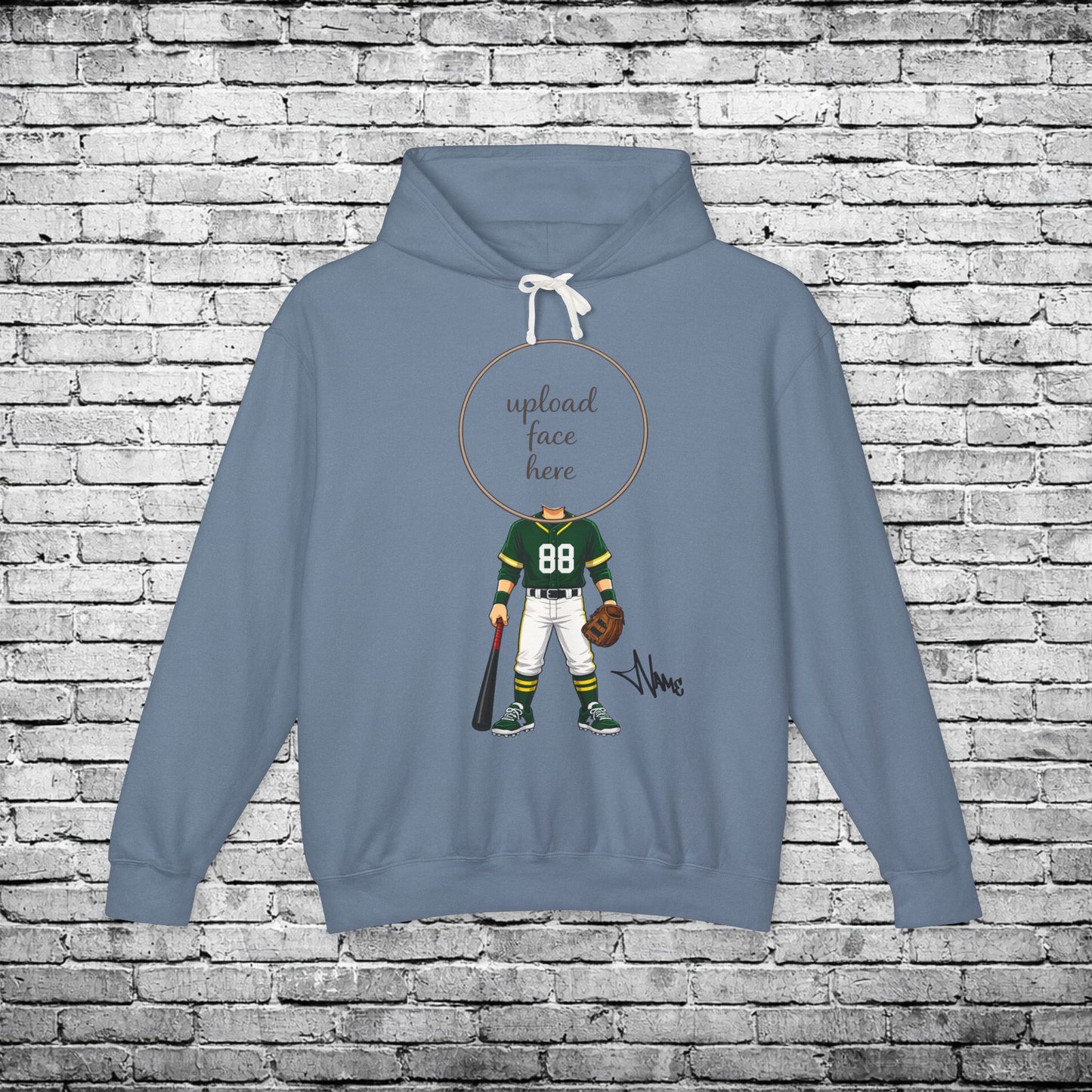 Zone Baseball (Light Skin Tone) Custom Caricature Hoodie