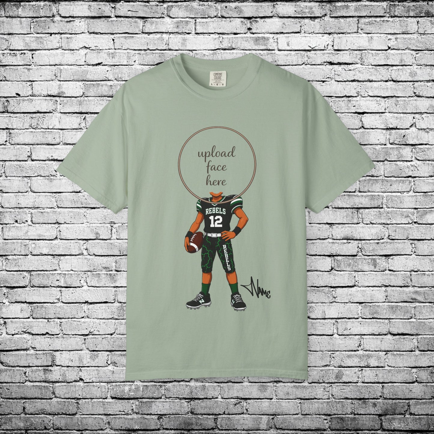Rebels Football (Dark Skin Tone) - Custom Caricature T - Custom Colors Brand