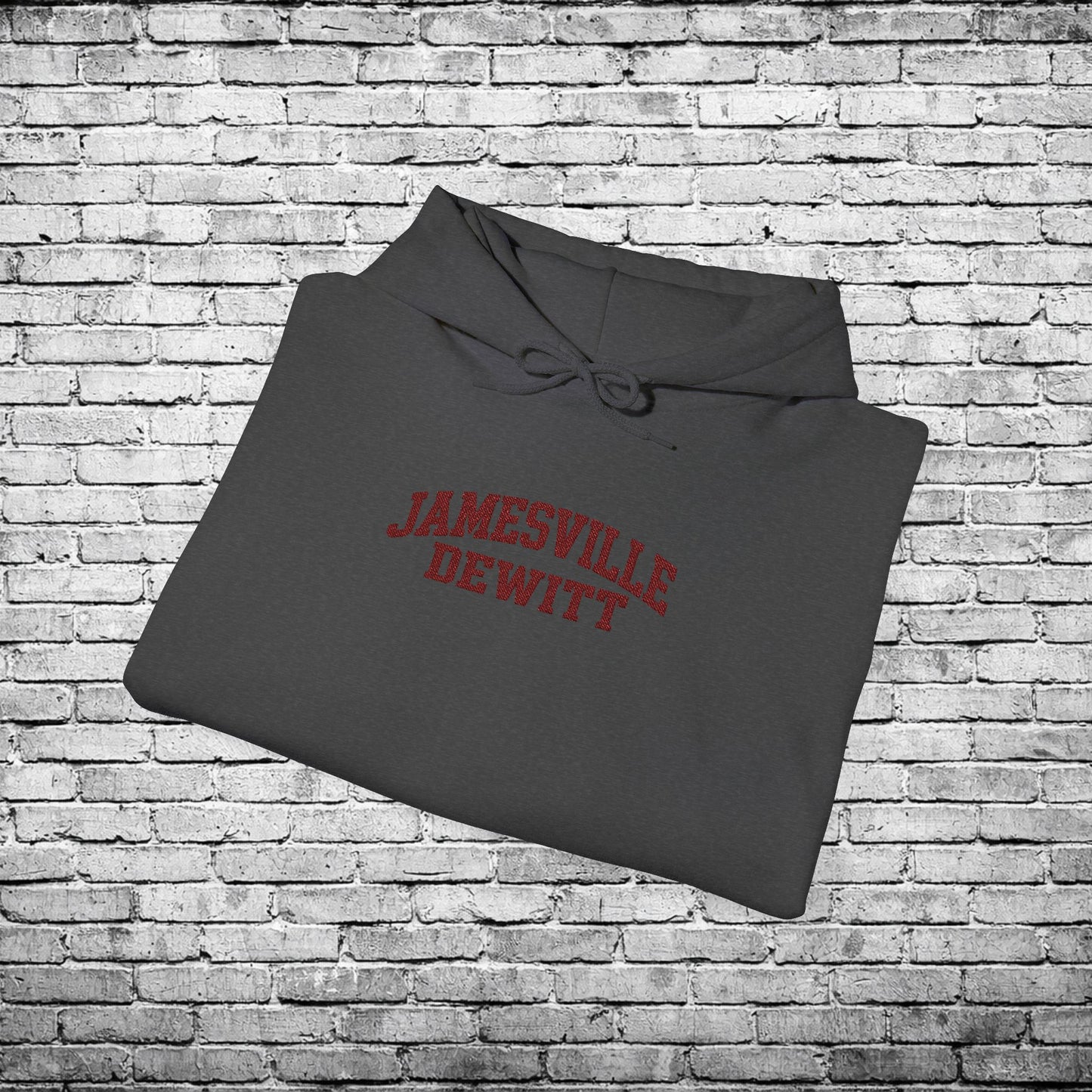 Jamesville Dewitt Red Embroidered Hoodie