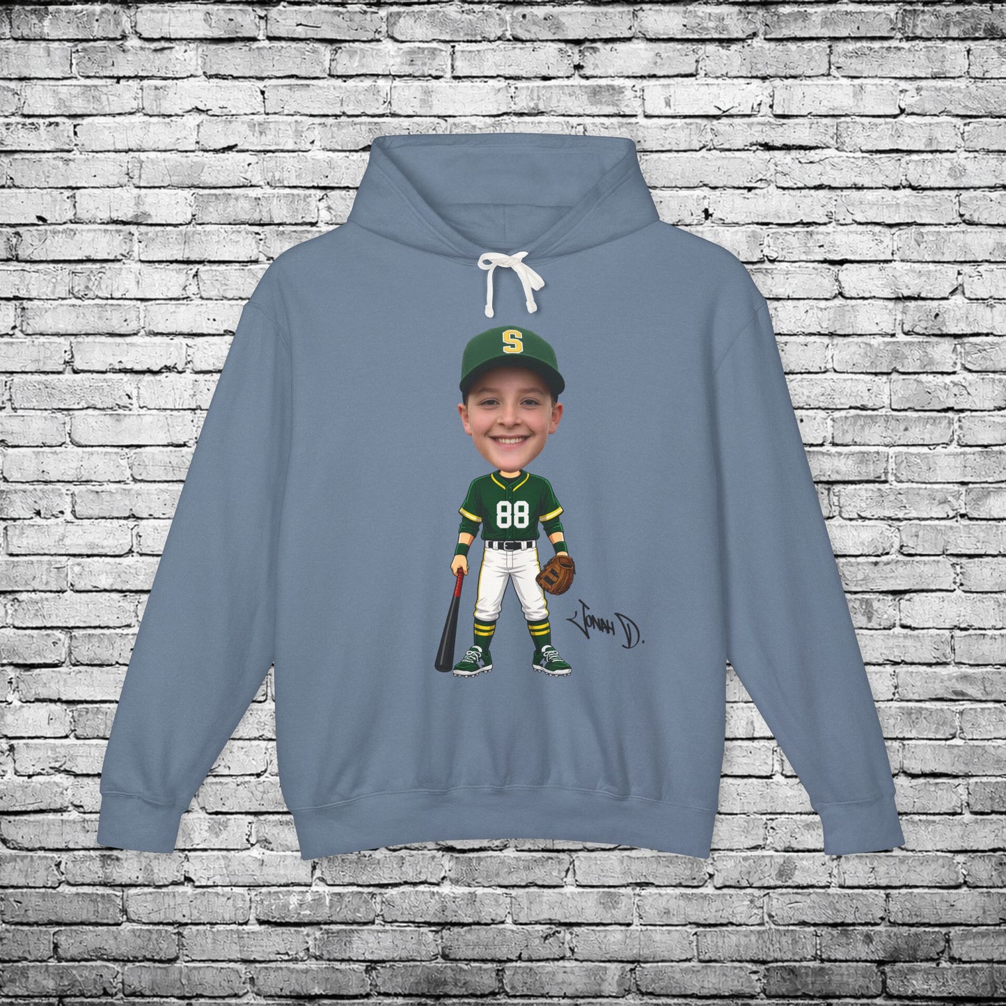 Zone Baseball Jonah Jonah (Light Skin Tone) Custom Caricature Hoodie