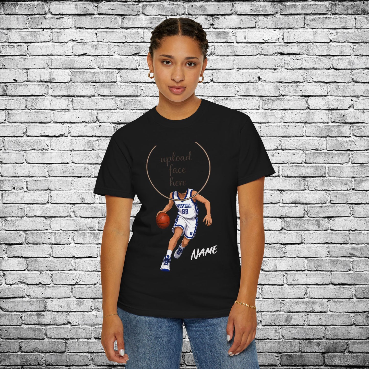 Westhill Basketball Custom Caricature T - Comfort Colors Brand