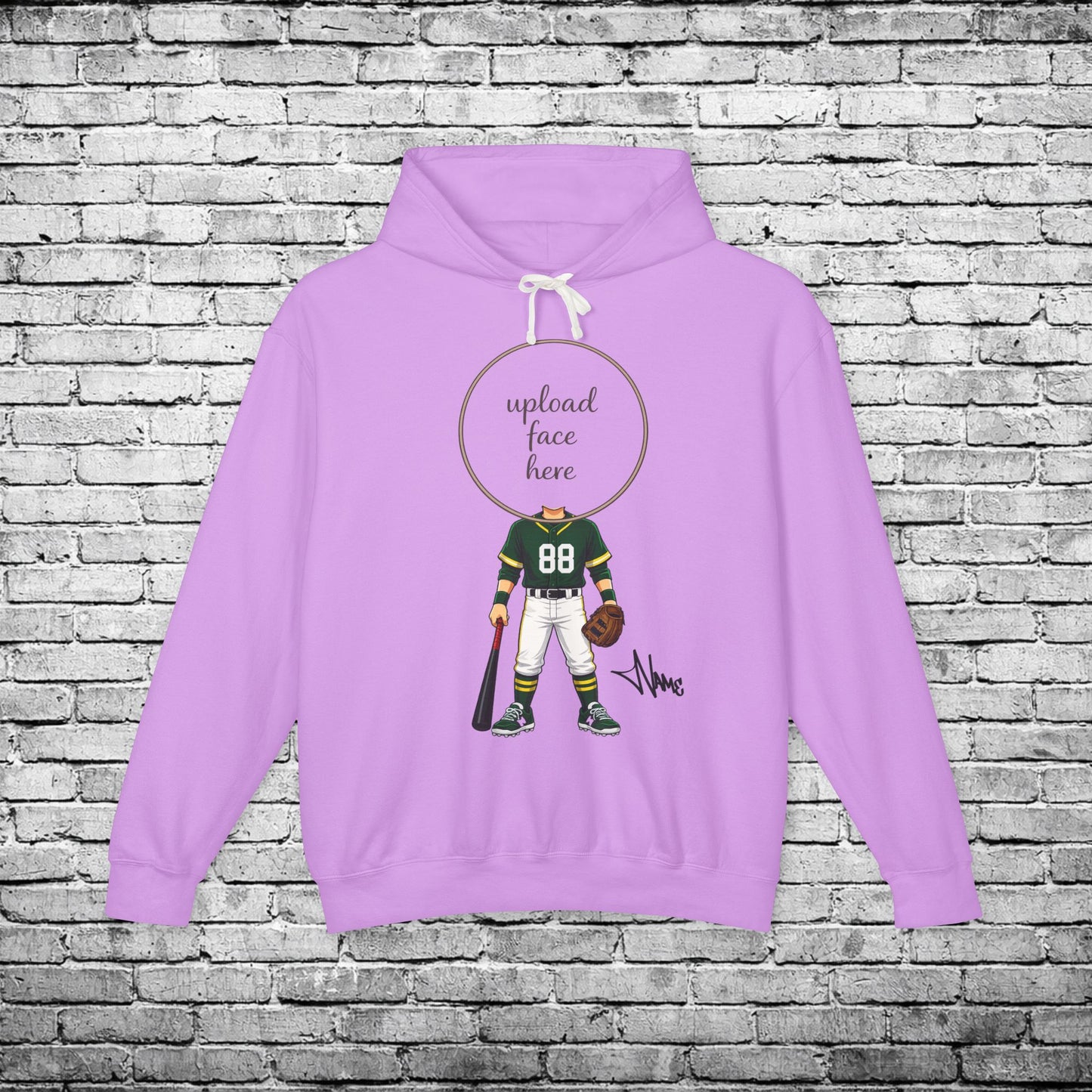 Zone Baseball (Light Skin Tone) Custom Caricature Hoodie