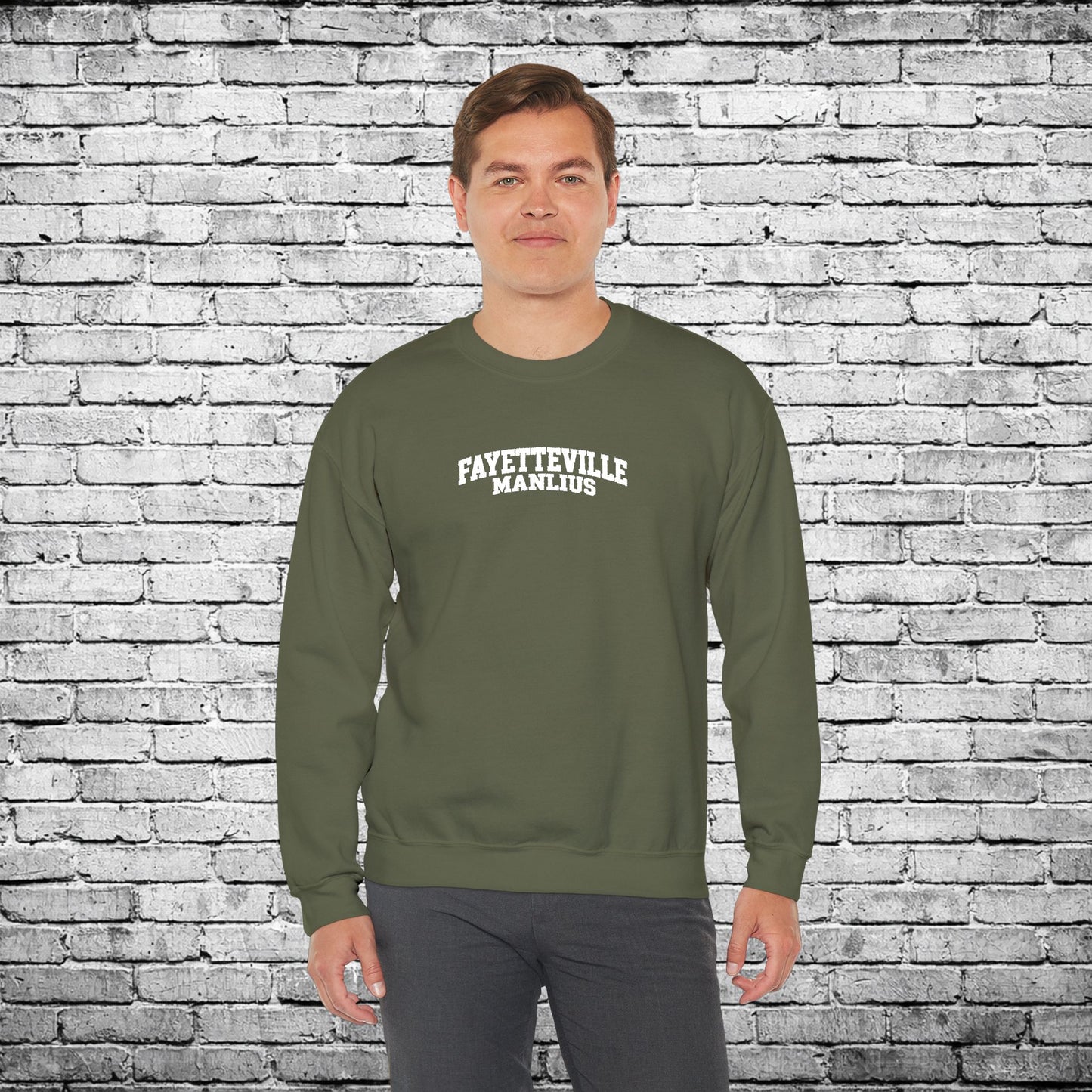 Fayetteville Manlius White Embroidered Sweatshirt