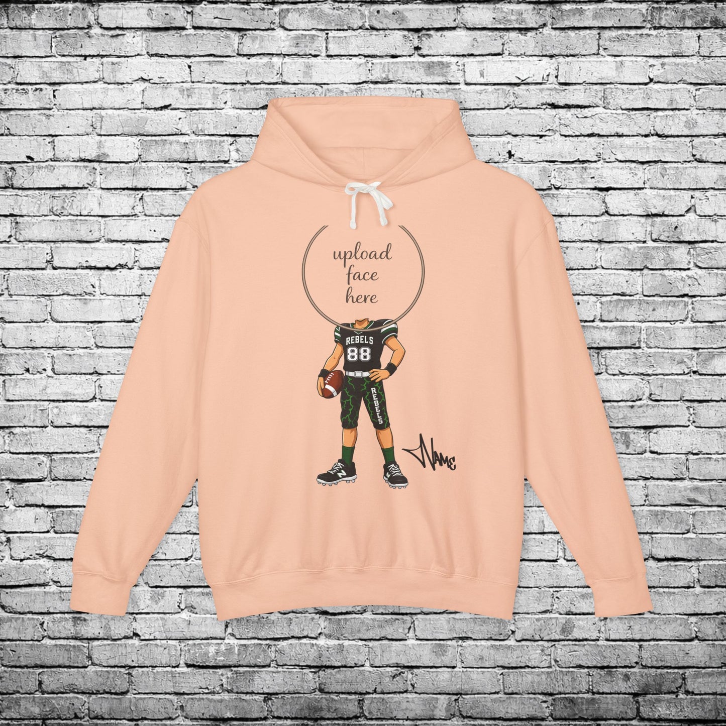 Rebels Football (Light Skin Tone) Custom Caricature Hoodie - Comfort Colors