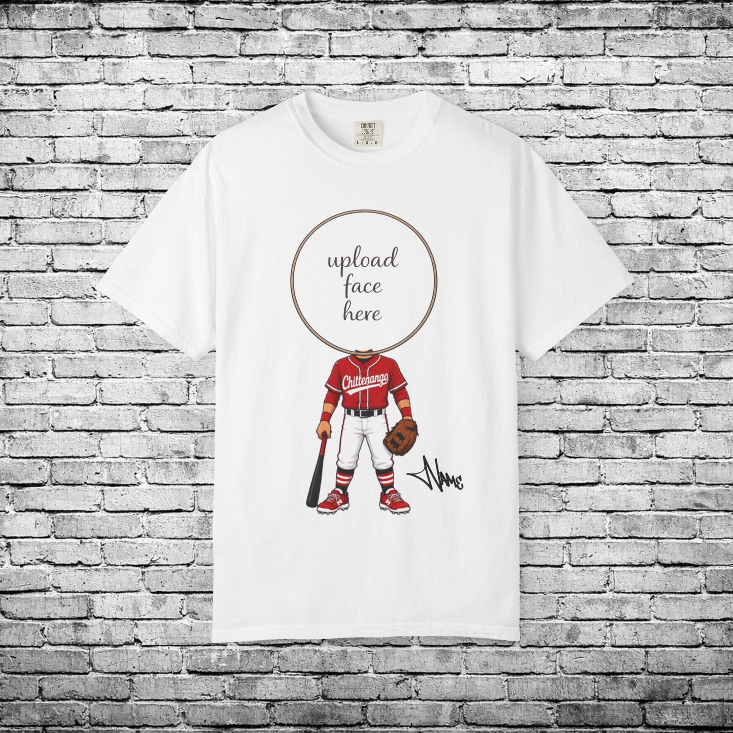 Chittenango Baseball (Medium Skin Tone) Custom Caricature T - Comfort Colors Brand