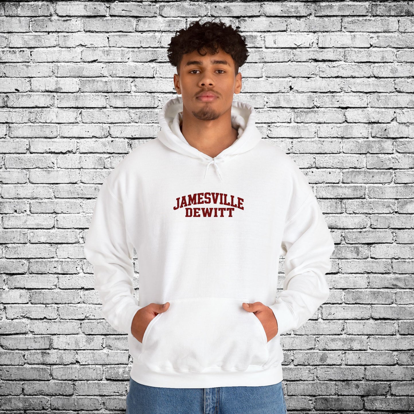 Jamesville Dewitt Red Embroidered Hoodie