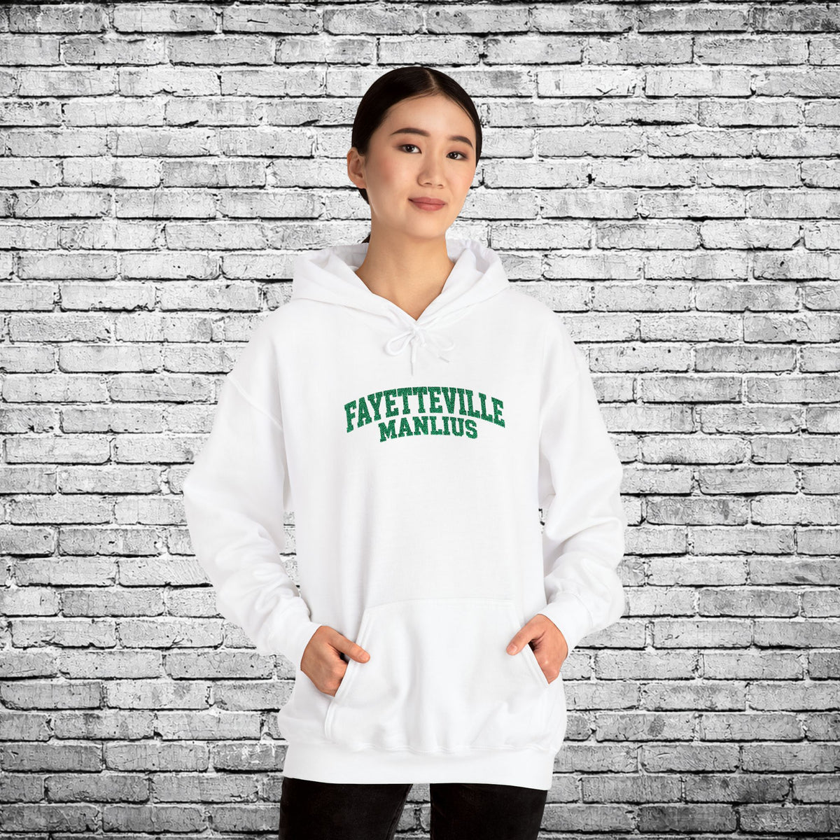 Fayetteville Manlius Green Embroidered Hoodie