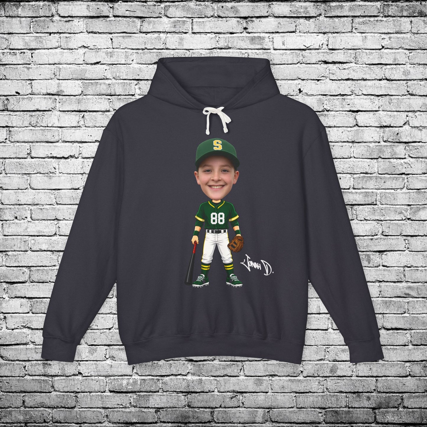 Zone Baseball Jonah Jonah (Light Skin Tone) Custom Caricature Hoodie