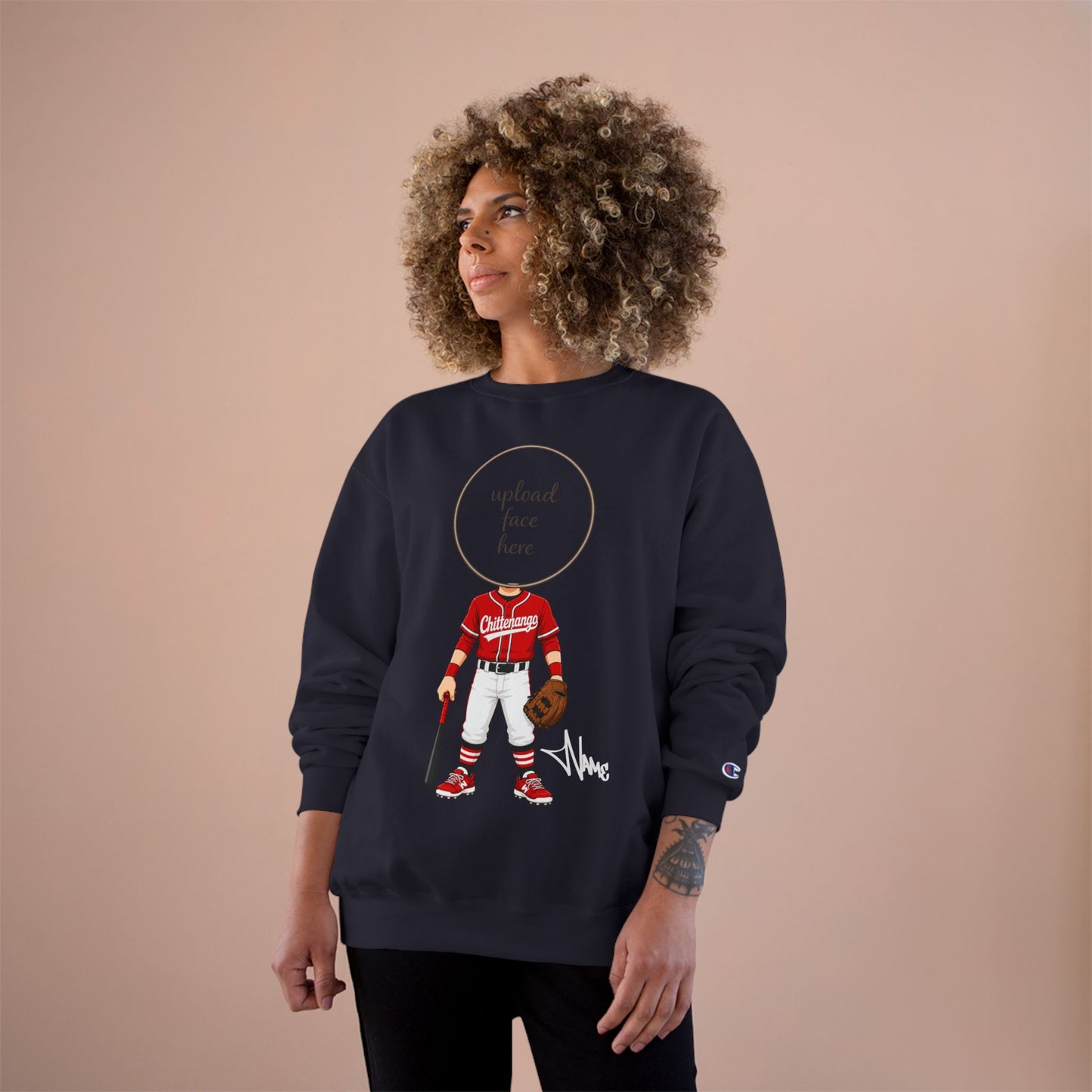 Chittenango Baseball Crewneck Sweatshirt (Light Skin Tone) - Champion Brand