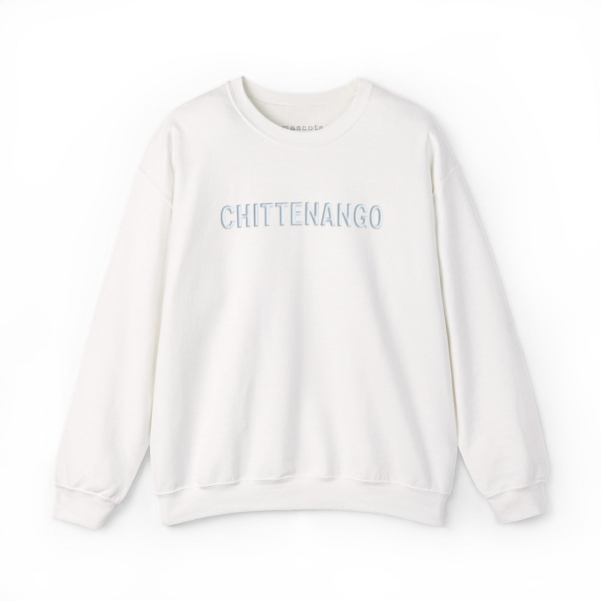 Chittenango White Puff Print Lettering Sweatshirt