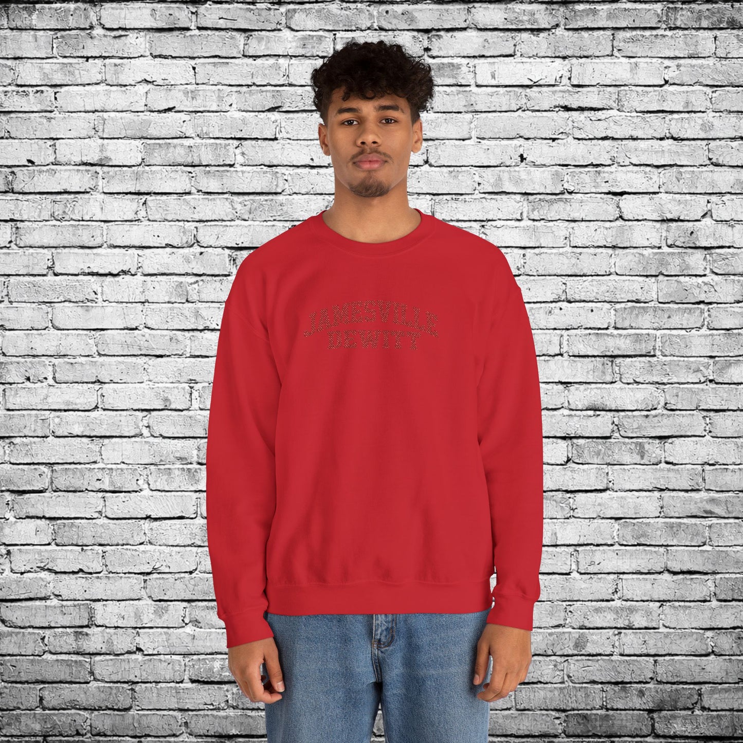 Jamesville Dewitt Red Embroidered Sweatshirt