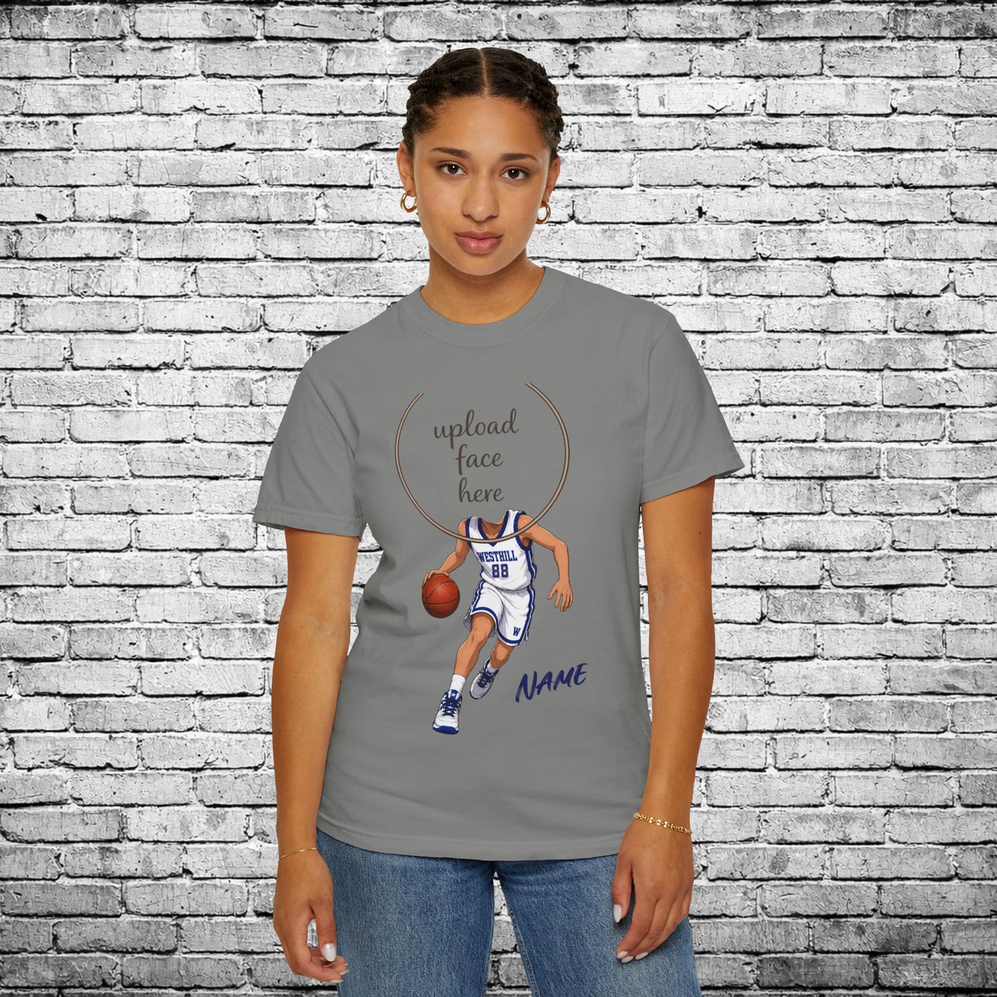 Westhill Basketball Custom Caricature T - Comfort Colors Brand