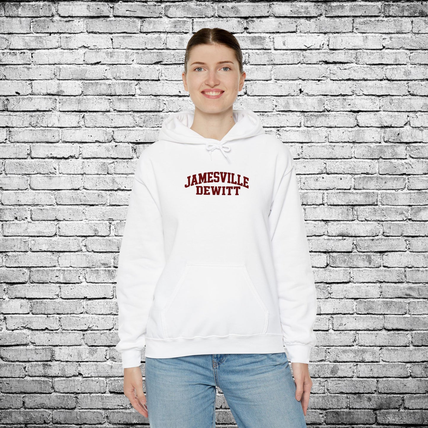 Jamesville Dewitt Red Embroidered Hoodie