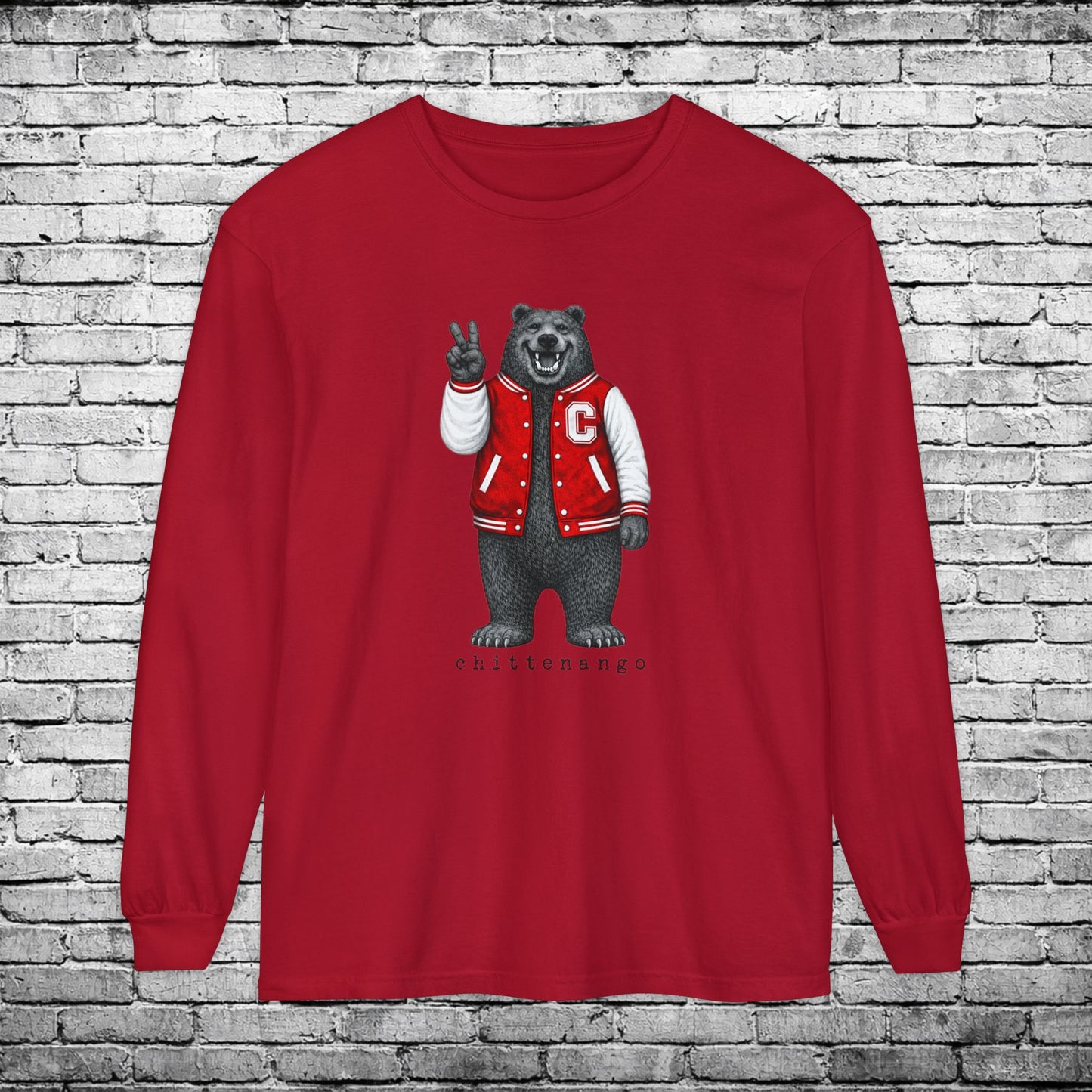 Chittenango Peace Bear Long Sleeve T - Comfort Colors Brand