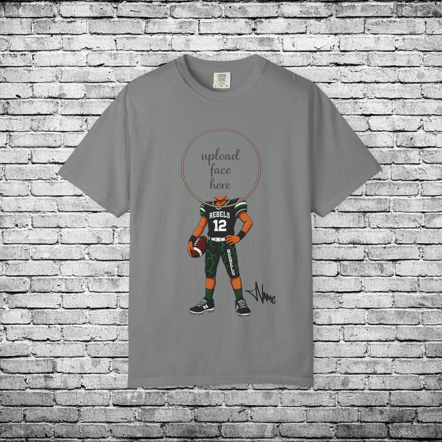 Rebels Football (Dark Skin Tone) - Custom Caricature T - Custom Colors Brand