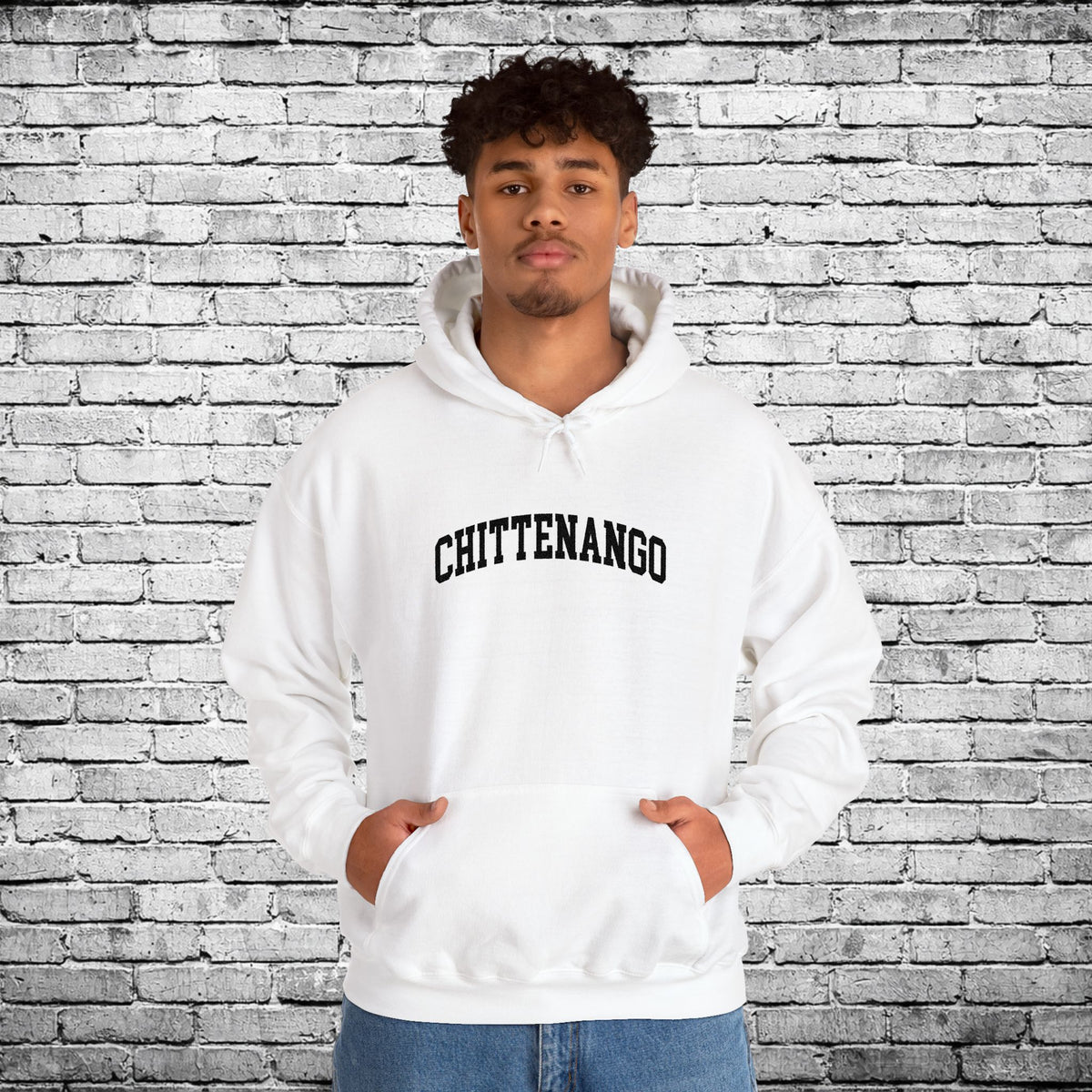 Chittenango Black Embroidered Hoodie