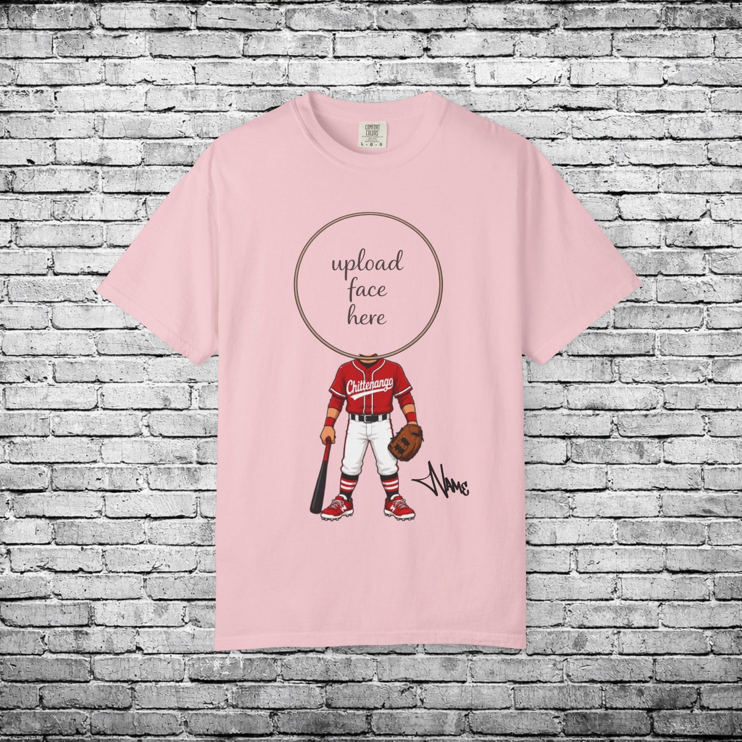 Chittenango Baseball (Medium Skin Tone) Custom Caricature T - Comfort Colors Brand