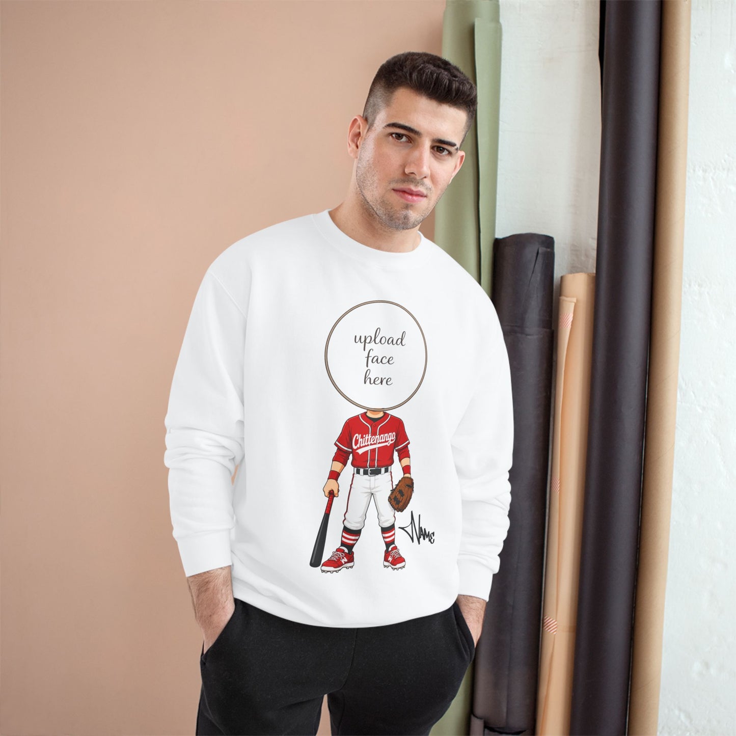 Chittenango Baseball Crewneck Sweatshirt (Light Skin Tone) - Champion Brand