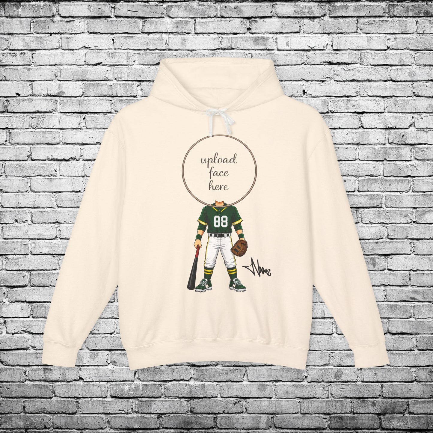 Zone Baseball (Light Skin Tone) Custom Caricature Hoodie