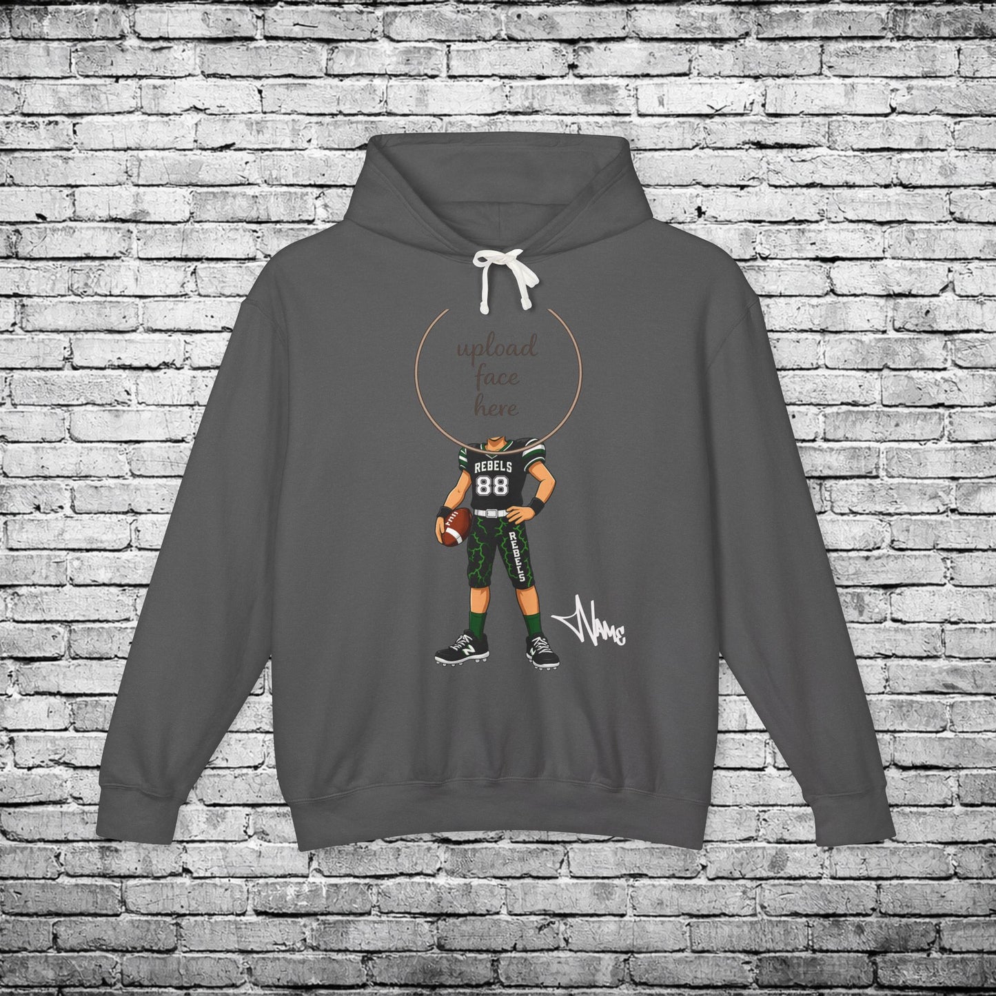 Rebels Football (Light Skin Tone) Custom Caricature Hoodie - Comfort Colors
