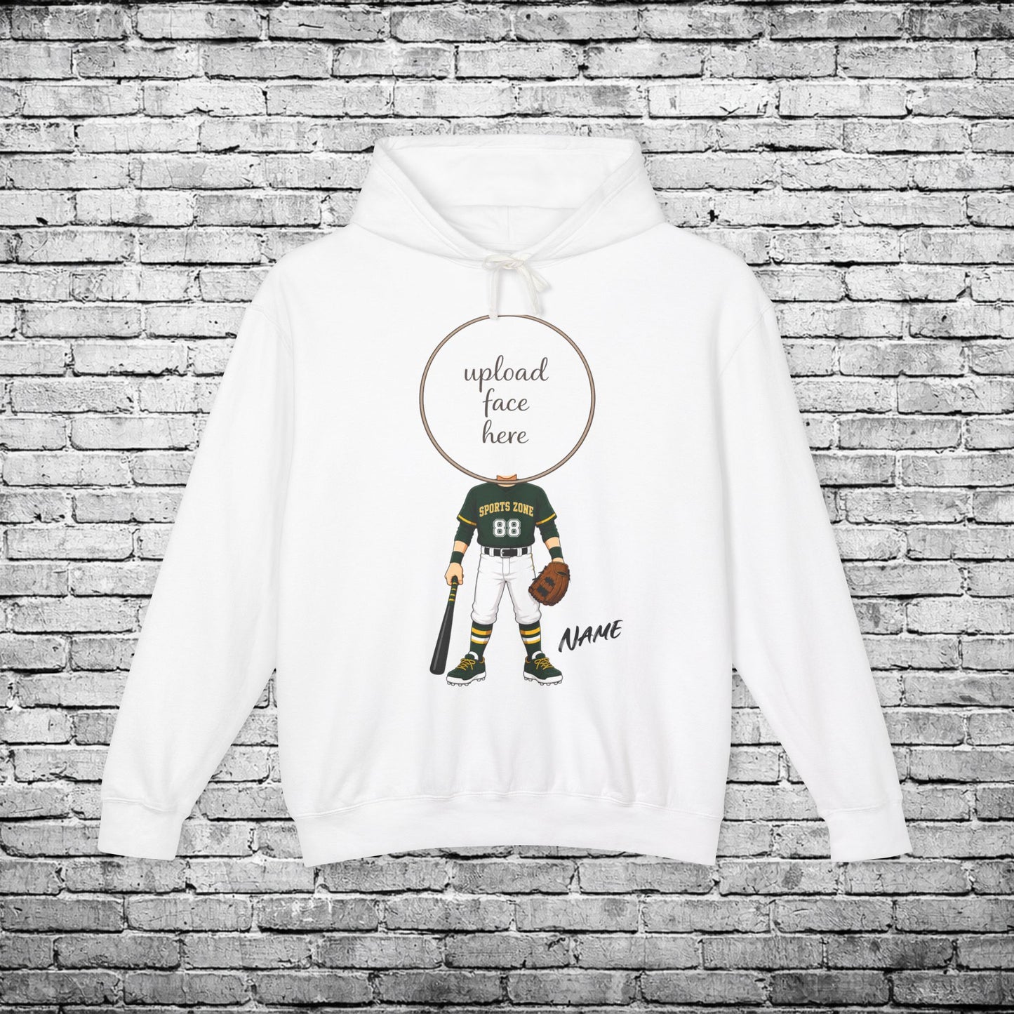 Sports Zone Baseball Custom Caricature Hoodie - Comfort Colors