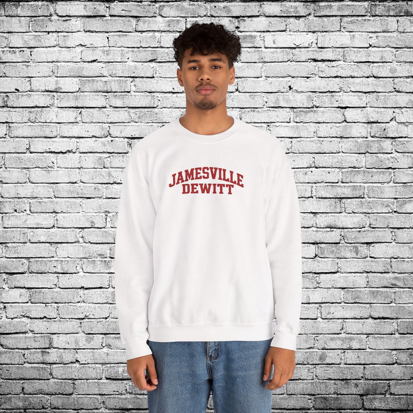 Jamesville Dewitt Red Embroidered Sweatshirt