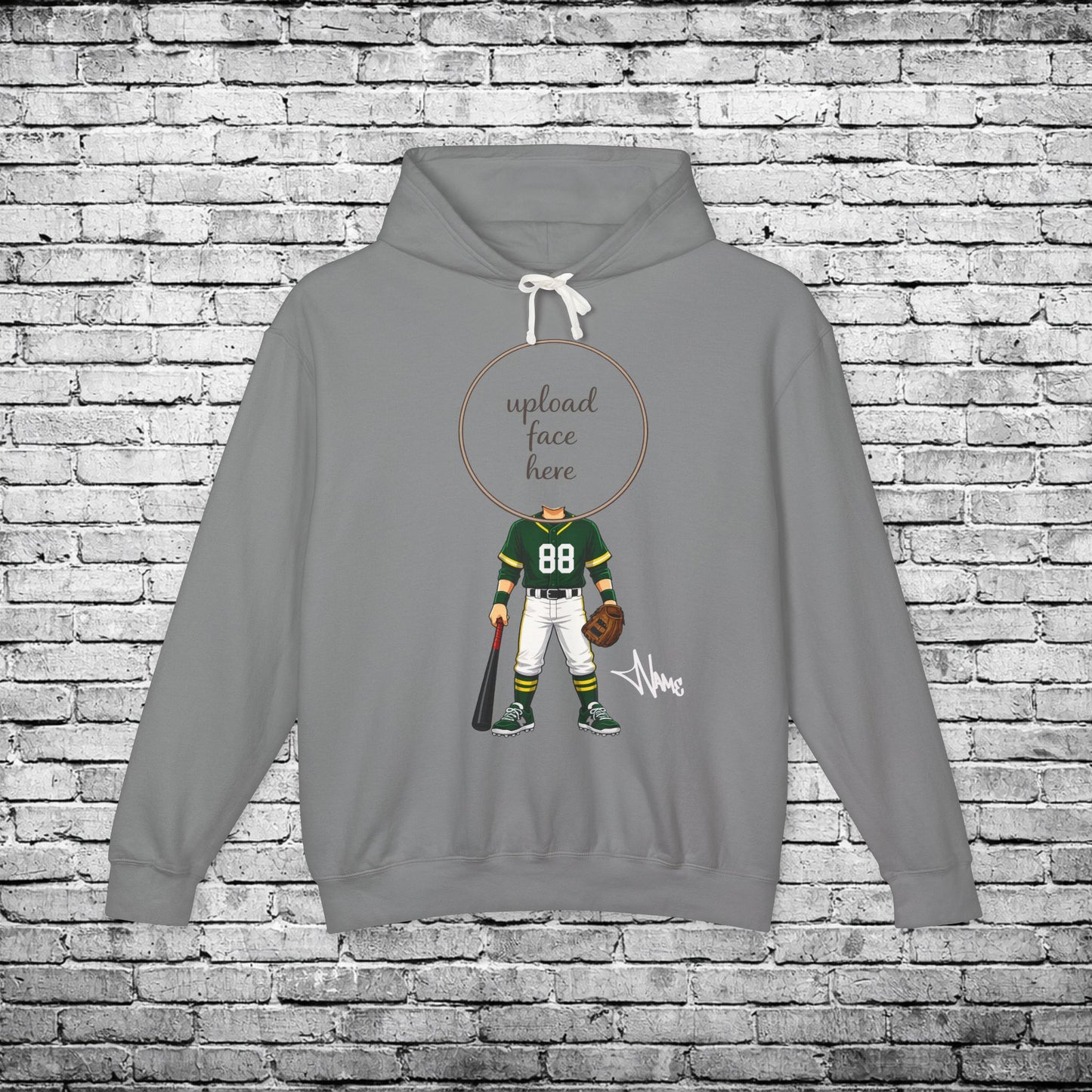 Zone Baseball (Light Skin Tone) Custom Caricature Hoodie