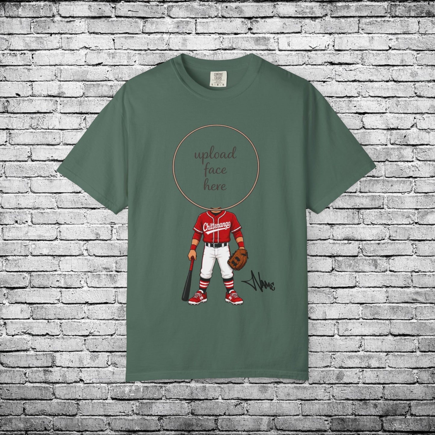 Chittenango Baseball (Medium Skin Tone) Custom Caricature T - Comfort Colors Brand