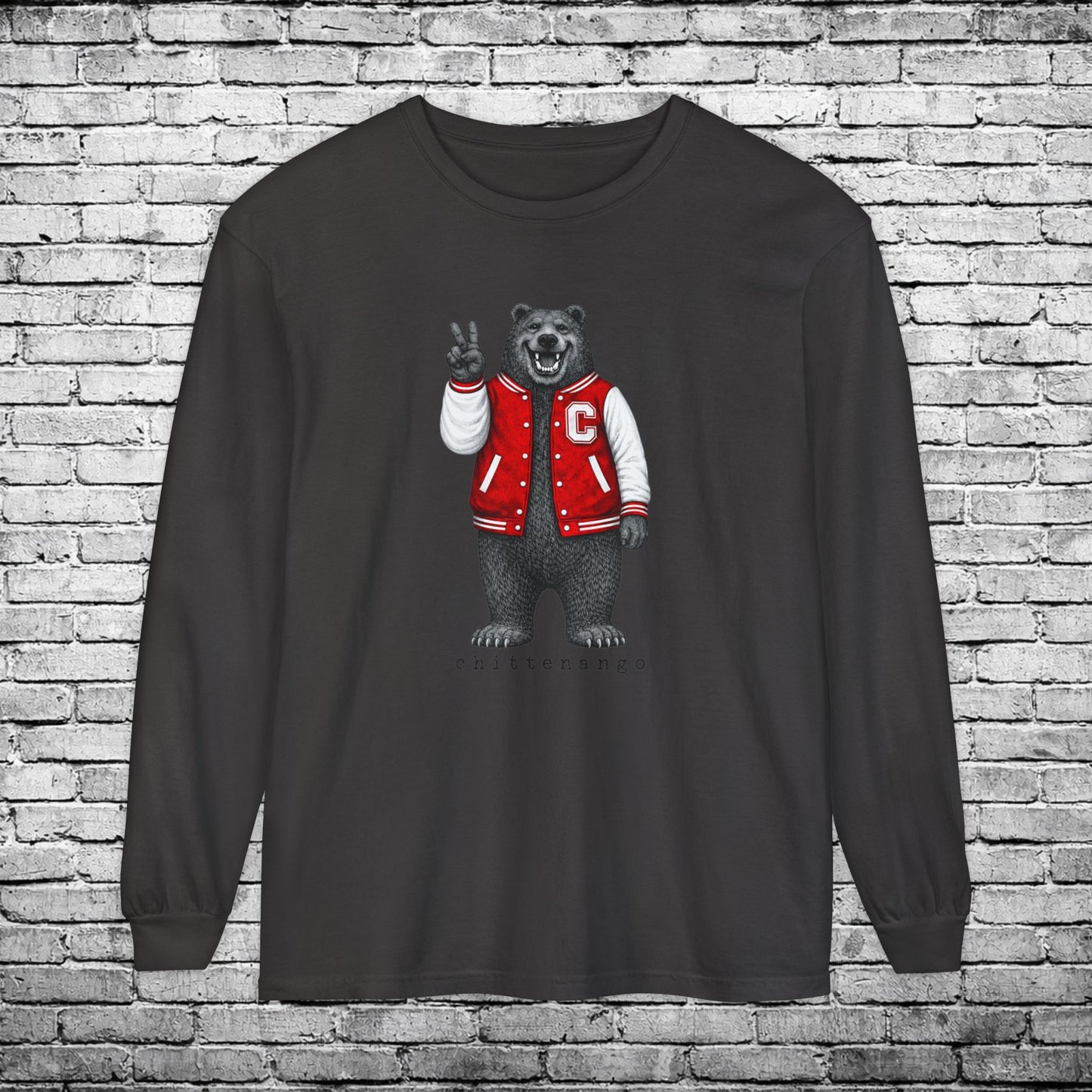 Chittenango Peace Bear Long Sleeve T - Comfort Colors Brand