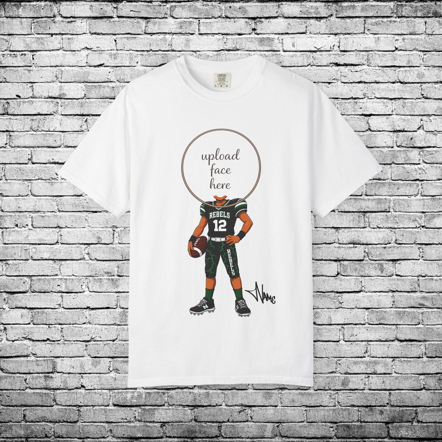 Rebels Football (Dark Skin Tone) - Custom Caricature T - Custom Colors Brand