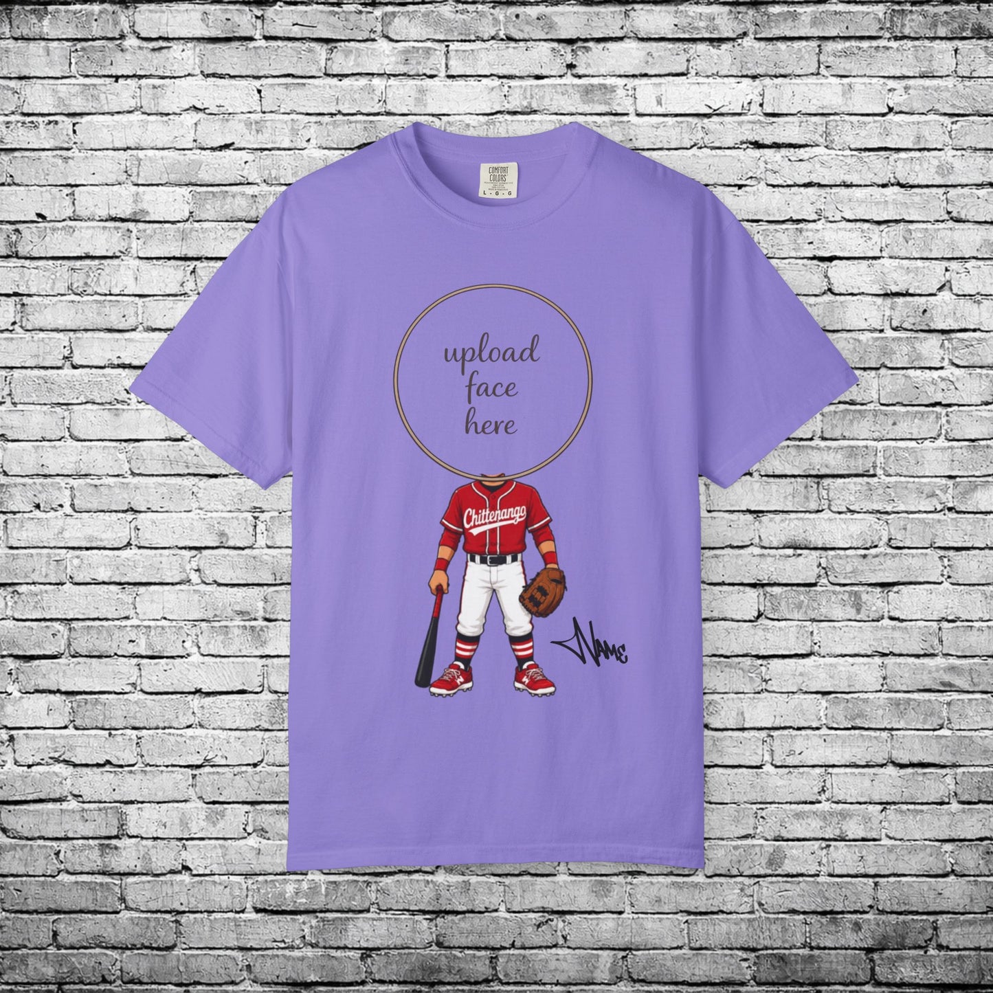 Chittenango Baseball (Medium Skin Tone) Custom Caricature T - Comfort Colors Brand