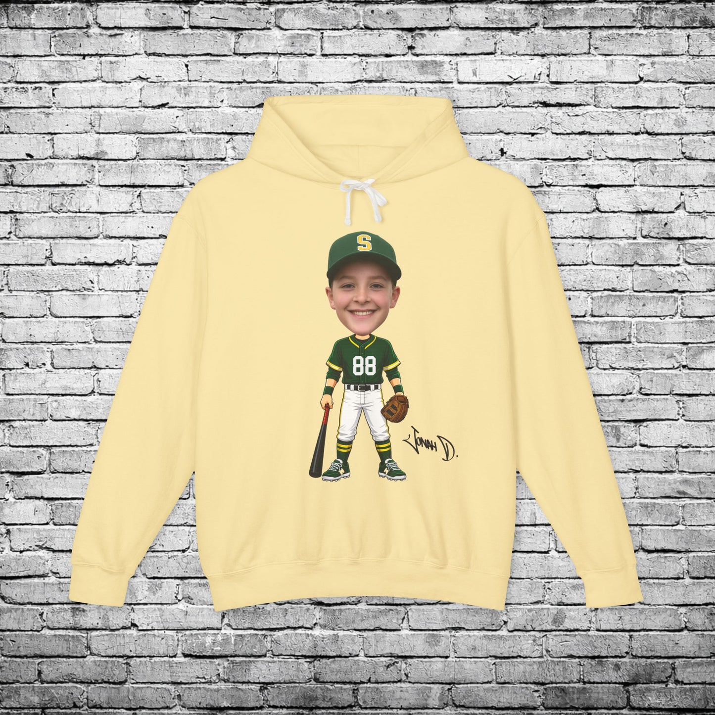 Zone Baseball Jonah Jonah (Light Skin Tone) Custom Caricature Hoodie