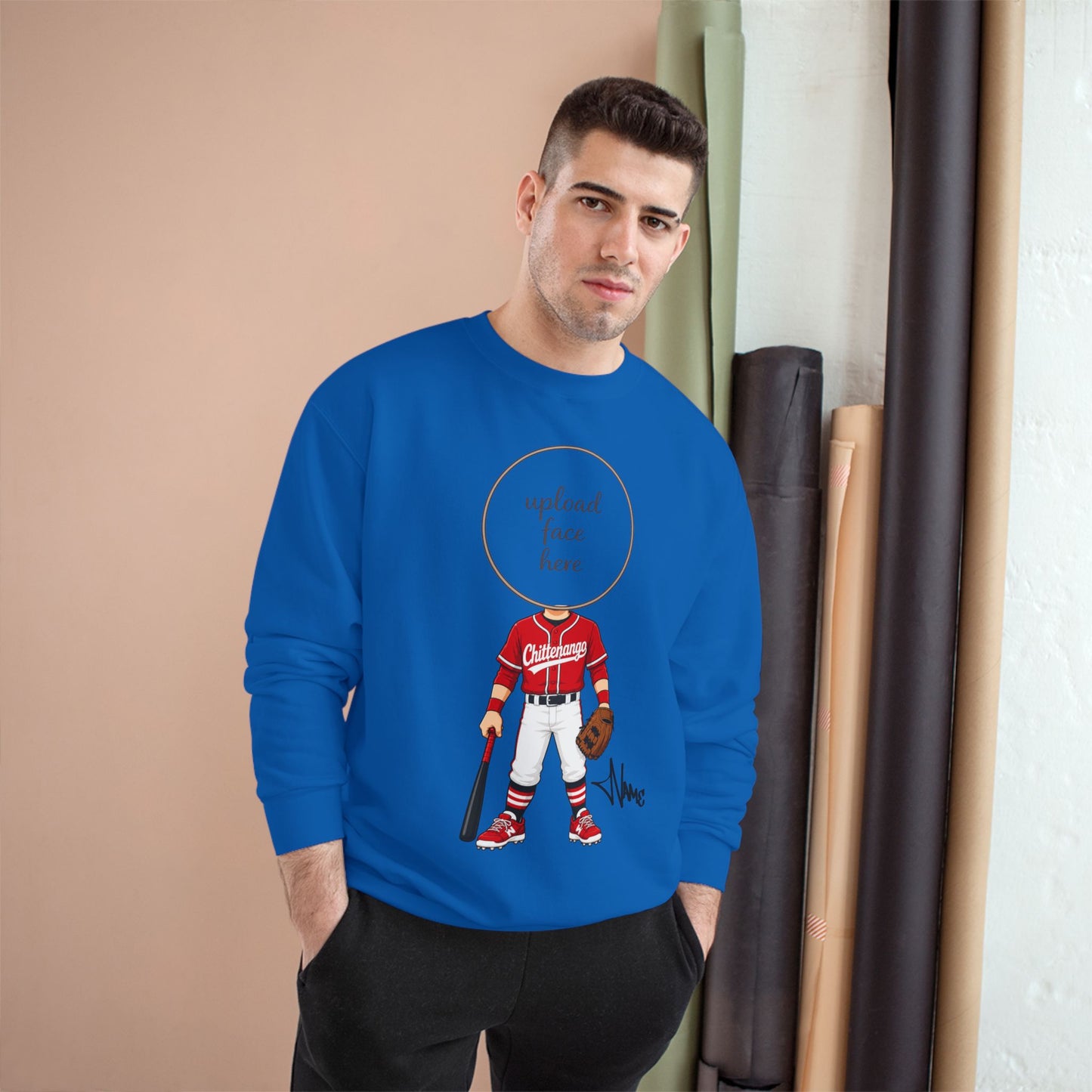 Chittenango Baseball Crewneck Sweatshirt (Light Skin Tone) - Champion Brand